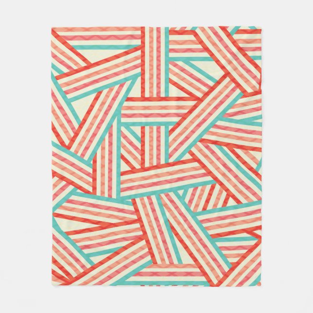 Manta Polar Patrón abstracto a rayas coloridas (Anverso)