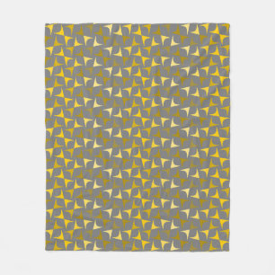 Manta Polar Patrón abstracto amarillo y gris