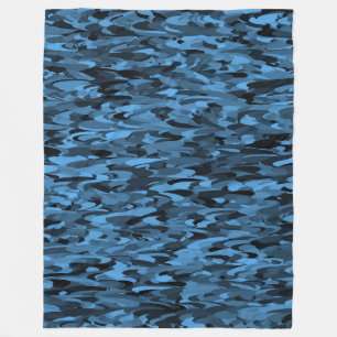 Manta Polar Patrón abstracto azul negro