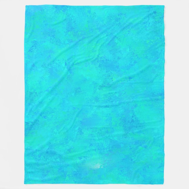 Manta Polar Patrón abstracto azul turquesa (Anverso)