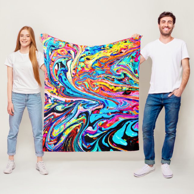 Manta Polar Patrón abstracto colorido (In situ)