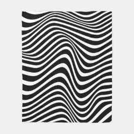 Manta Polar Patrón abstracto con líneas onduladas en blanco y 
