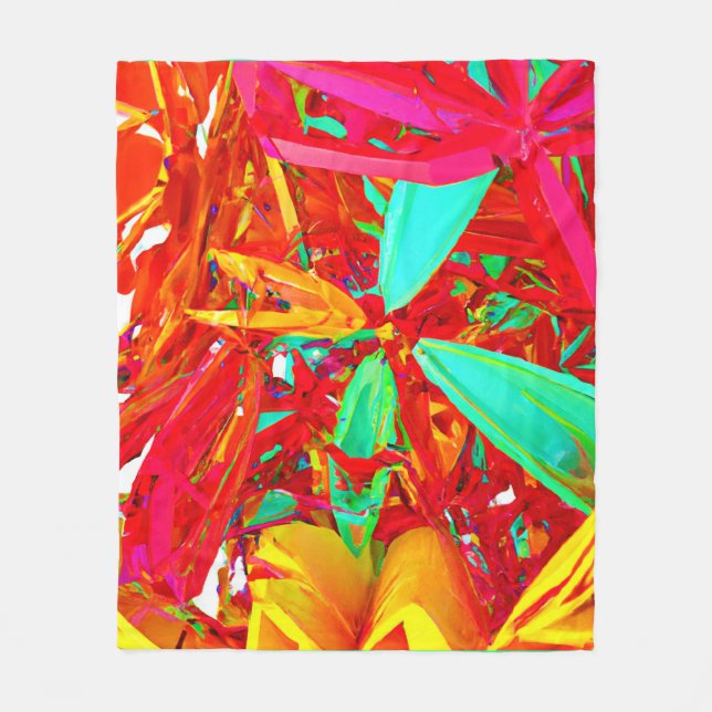 Manta Polar Patrón abstracto de colores vibrantes (Anverso)