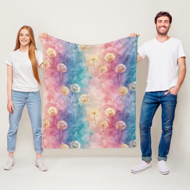 Manta Polar Patrón abstracto de diente de león vintage (3) (In situ)