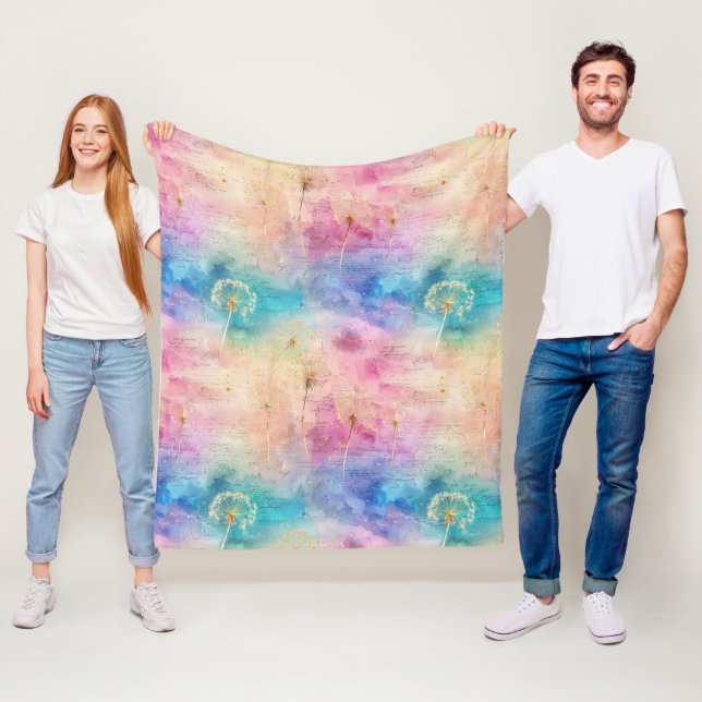 Manta Polar Patrón abstracto de diente de león vintage (7) (In situ)