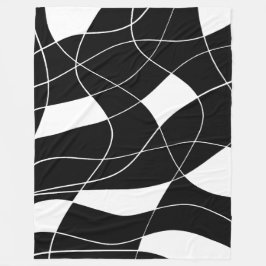 Manta Polar patrón abstracto moderno en blanco y negro