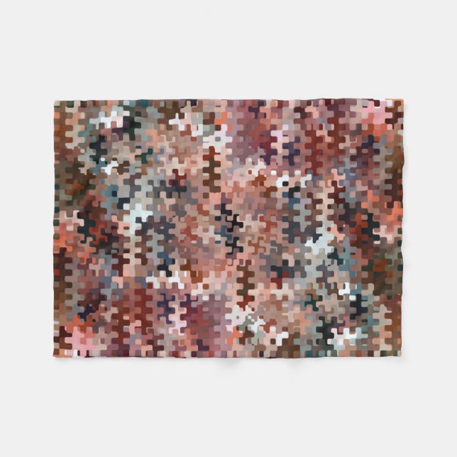 Manta Polar Patrón abstracto multicolor de tónica terrestre (Frente (Horizontal))