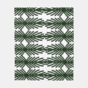 Manta Polar Patrón abstracto personalizado de pino color verde