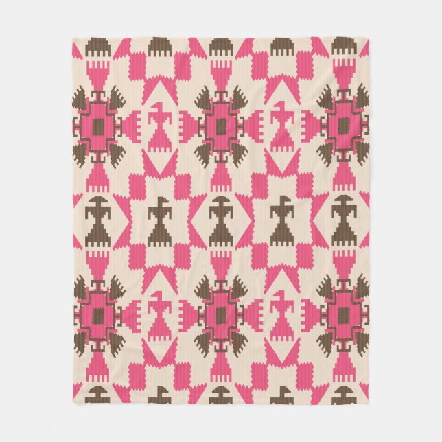 Manta Polar Patrón abstracto sin fisuras de azteca tribal (Anverso)