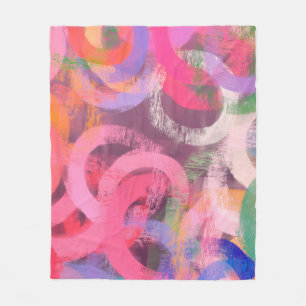 Manta Polar Patrón abstracto surrealista hecho a mano. Arte mo