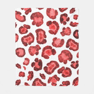 Manta Polar Patrón acuarela ilustracion piel de leopardo. Fals