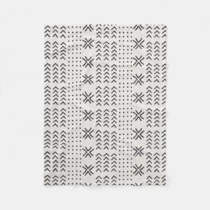 Manta Polar Patrón africano moderno de paños blancos negros