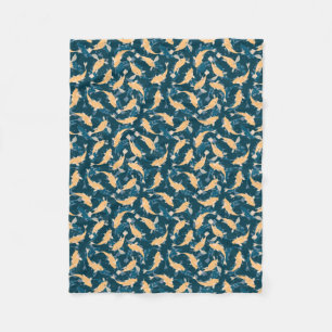 Manta Polar Patrón amarillo y azul - Koi Fish