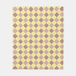 Manta Polar Patrón amarillo y malva pastel