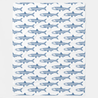 Manta Polar Patrón anchovy - Azul shibori sobre blanco