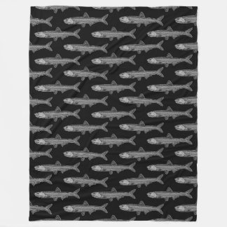 Manta Polar Patrón anchovy - negro y 30% gris