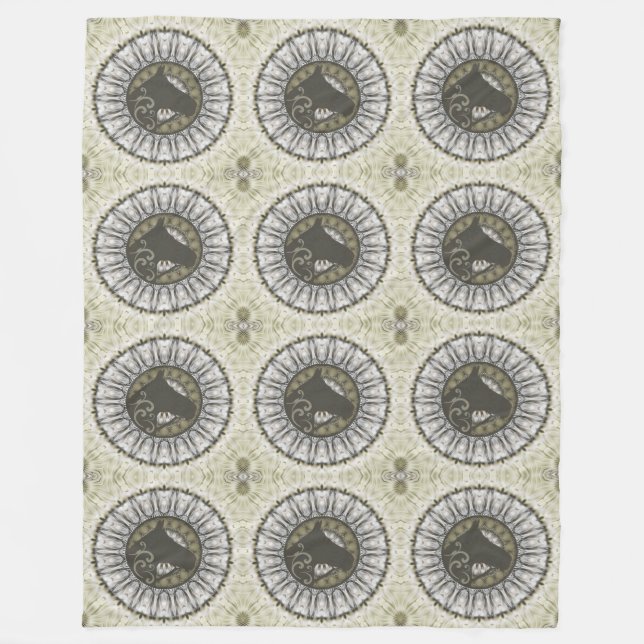 Manta Polar Patrón animal de Guay - Caballo de Mandala 1 (Anverso)