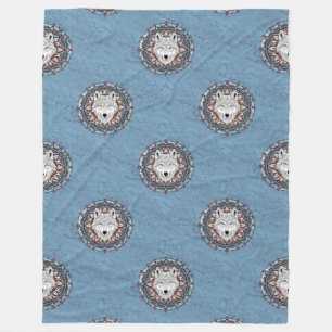 Manta Polar Patrón animal de Guay - Cabeza lobo Mandala 2