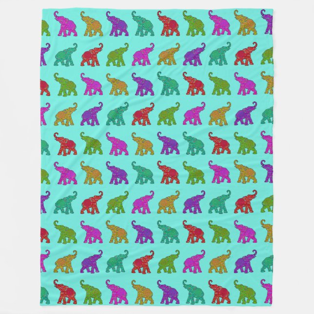 Manta Polar Patrón animal de Guay - Elefante 8 (Anverso)