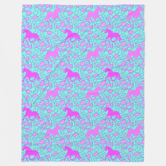 Manta Polar Patrón animal de Guay - Silhouette de caballo 1 (Anverso)