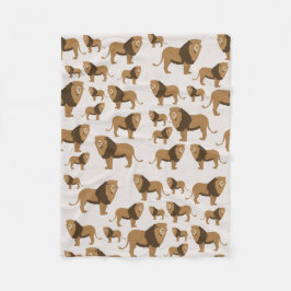 Manta Polar Patrón animal de león de la jungla