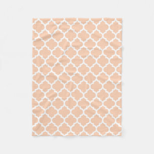 Manta Polar Patrón Apricot White Moroccan Quatrefoil #5