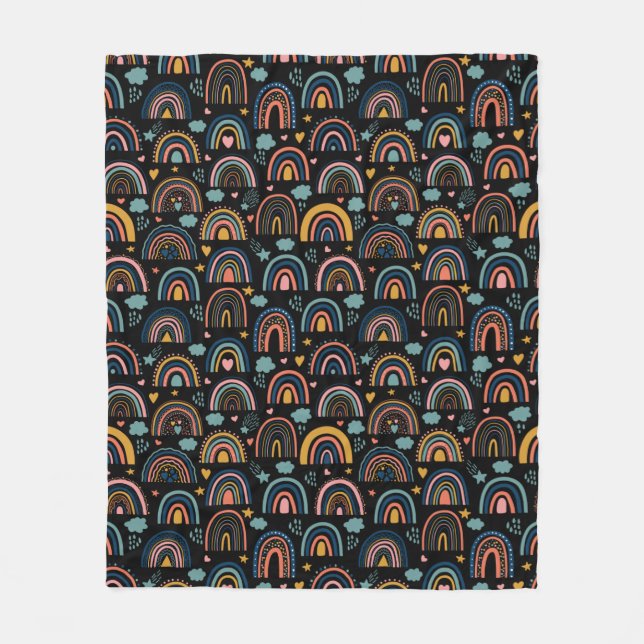 Manta Polar Patrón arcoiris colorido (Anverso)