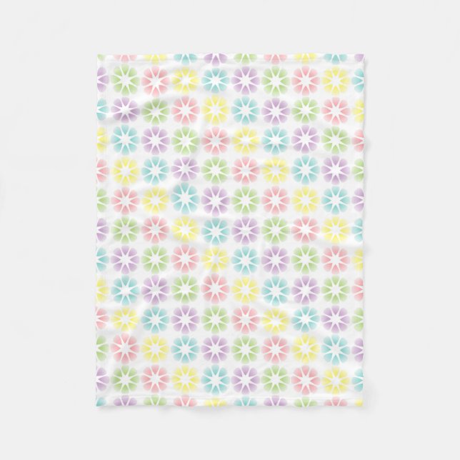 Manta Polar Patrón arcoiris floral (Anverso)