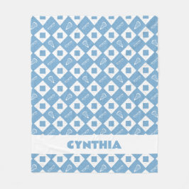 Manta Polar Patrón Argyle de Lacrosse azul en polvo