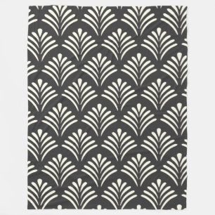 Manta Polar Patrón Art Deco Moderno Patrón negro y blanco