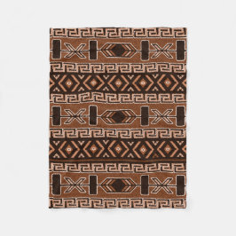 Manta Polar Patrón azteca marrón y negro