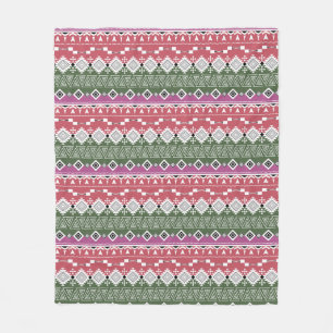 Manta Polar Patrón azteca, rayas.