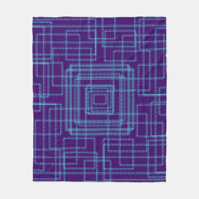 Manta Polar Patrón azul geométrico (Anverso)