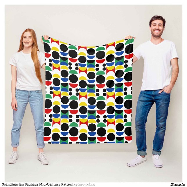 Manta Polar Patrón Bauhaus escandinavo de mediados del siglo (Subido por el creador)