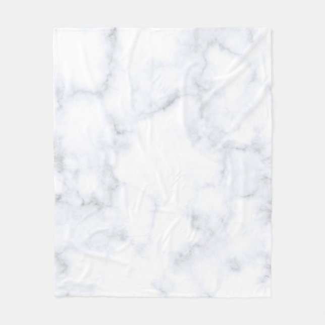 Manta Polar Patrón blanco de textura de mármol (Anverso)