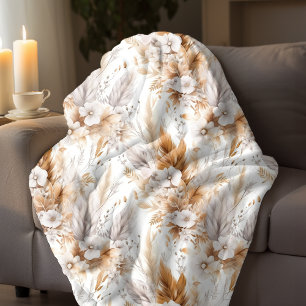 Manta Polar Patrón Boho Dorado Floral Bohemiano sin Maravilla