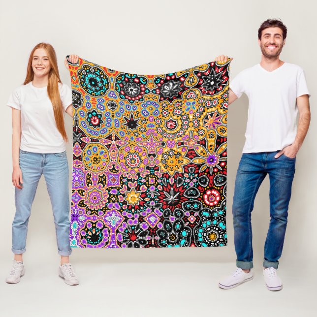 Manta Polar Patrón Boho Klimt Jewel (In situ)
