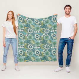 Manta Polar Patrón Botánico Boho Floral