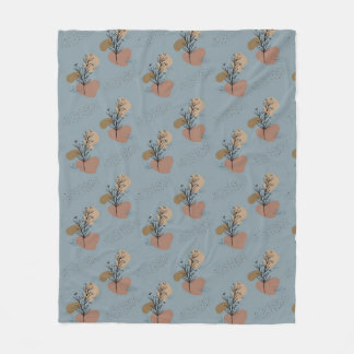 Manta Polar Patrón botánico Boho Mocha Mousse and Accents