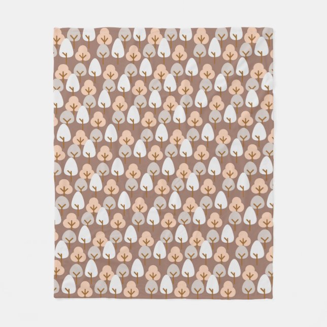 Manta Polar Patrón botánico Pine Trees Acogedor Otoño (Anverso)