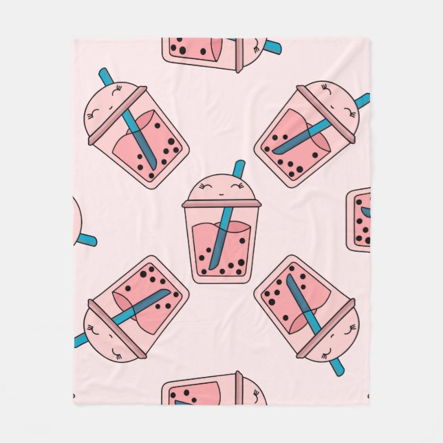 Manta Polar Patrón brillante sin foco burbuja té fruta de vera (Anverso)