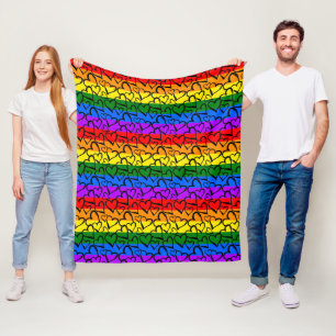 Manta Polar Patrón cardíaco arco iris