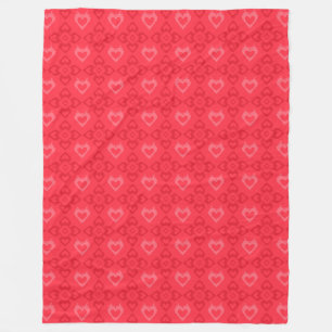 Manta Polar Patrón cardíaco de estilo Ikat rojo