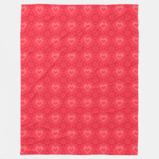Manta Polar Patrón cardíaco de estilo Ikat rojo