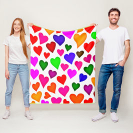 Manta Polar Patrón cardíaco multicolor vibrante