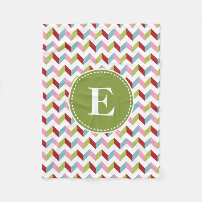 Manta Polar Patrón Chevron de Navidades personalizados (Anverso)