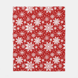 Manta Polar Patrón clásico de copos de nieve rojos y blancos