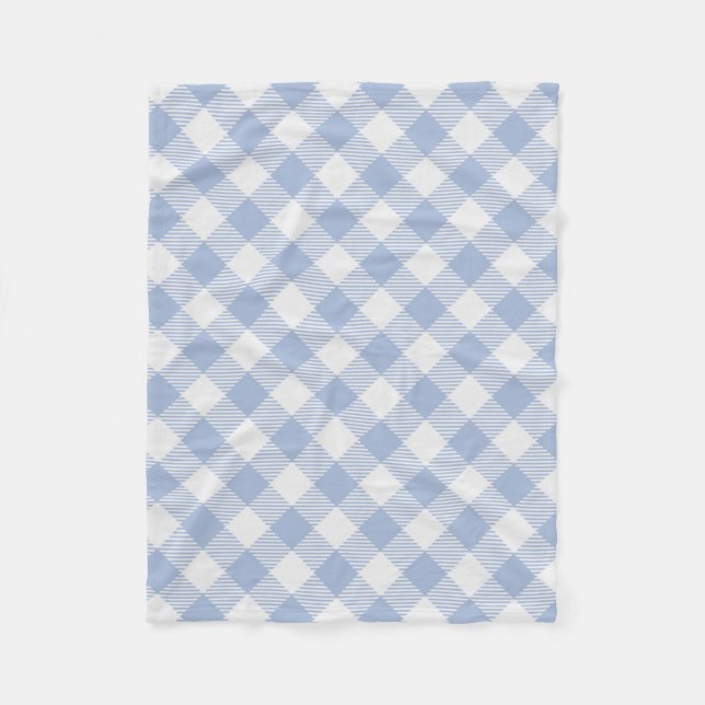 Manta Polar Patrón clásico de Gingham azul comprobado (Anverso)