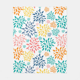 Manta Polar Patrón colorido de flores abstractas