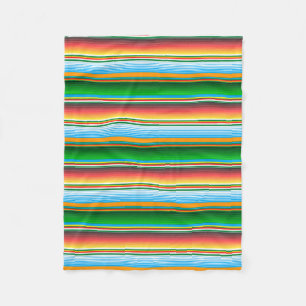 Manta Polar Patrón colorido de líneas horizontales de serape m